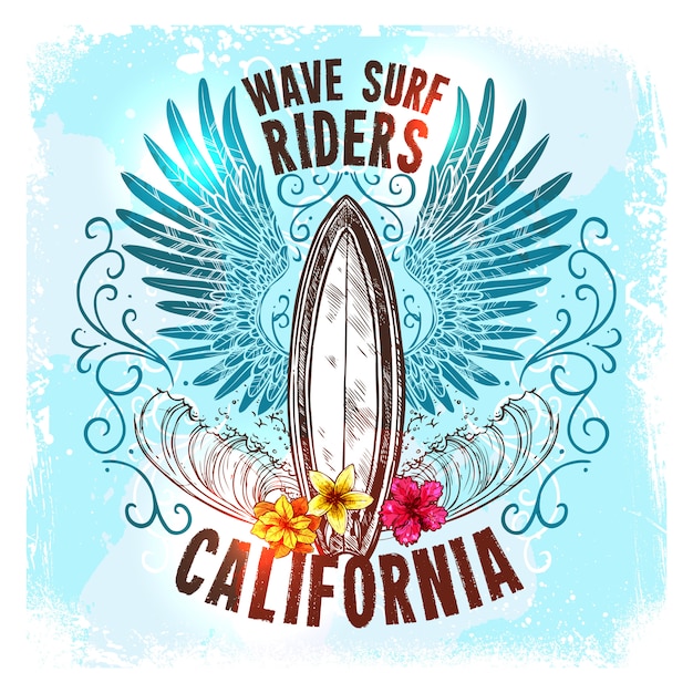Gratis Vector surfplank label