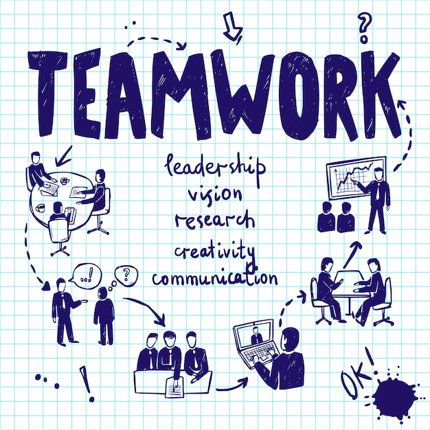 Gratis Vector teamwork ontwerpconcept