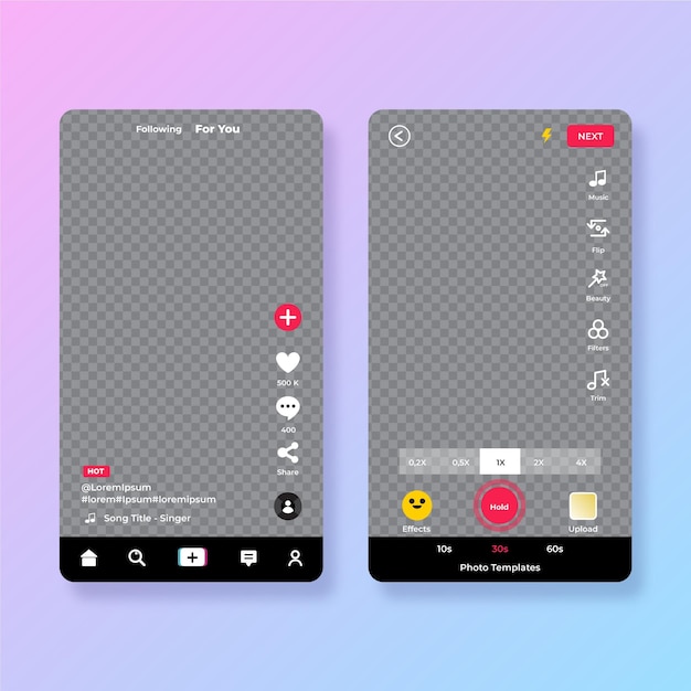 Gratis Vector tiktok-interfaceconcept