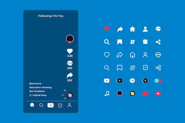Gratis Vector tiktok-interfaceconcept