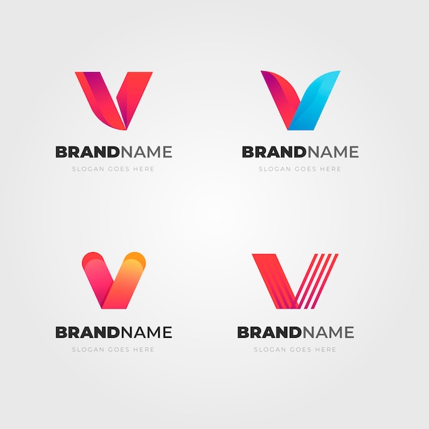 Gratis Vector v logo collectie