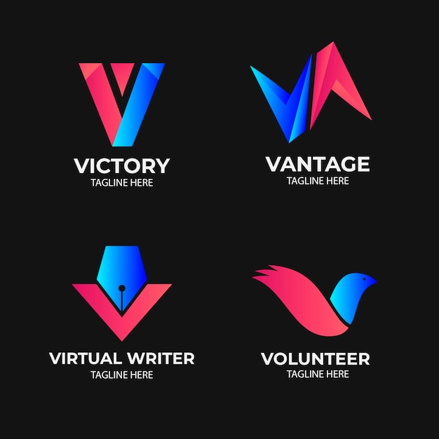 Gratis Vector v logo collectie