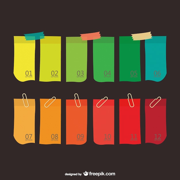 Gratis Vector vector papier labels set