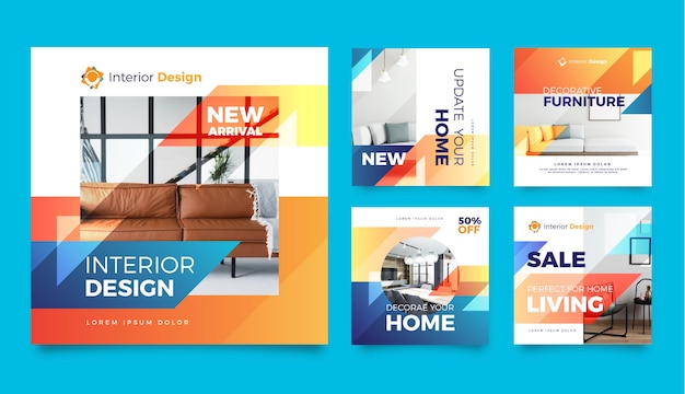 Gratis Vector verloop interieur instagram post