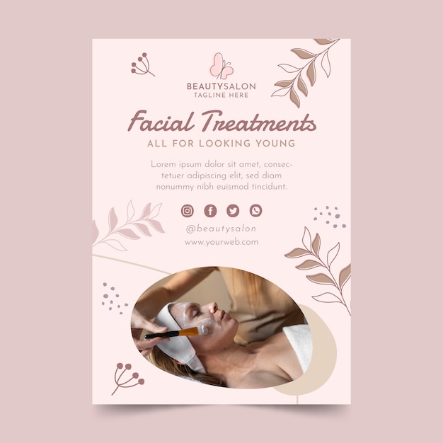 Gratis Vector verticale postersjabloon voor esthetische geneeskunde en behandeling