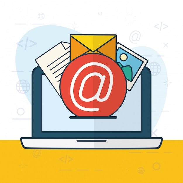 Gratis Vector verzend e-mailconcept