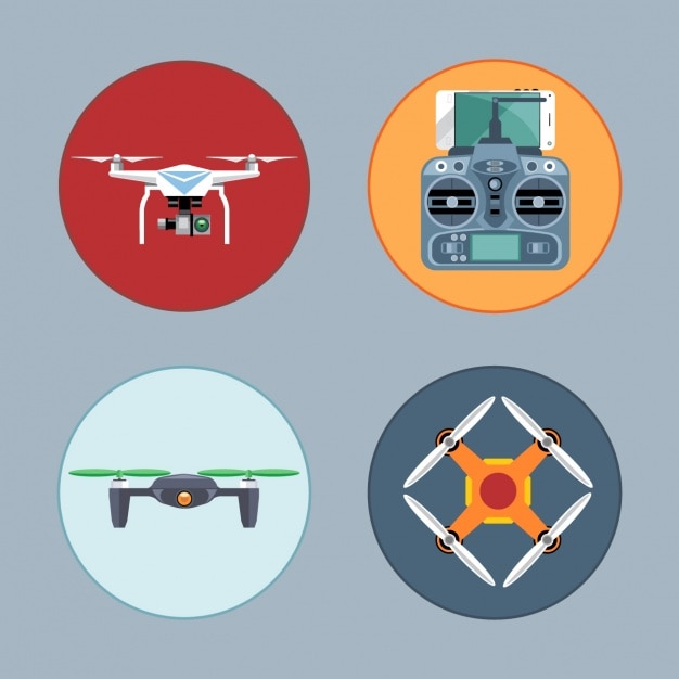 Gratis Vector vier drones