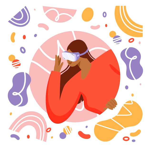 Gratis Vector virtuele realiteit concept illustratie