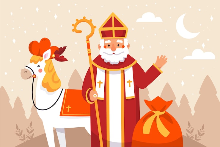 Gratis Vector vlakke sinterklaas achtergrond