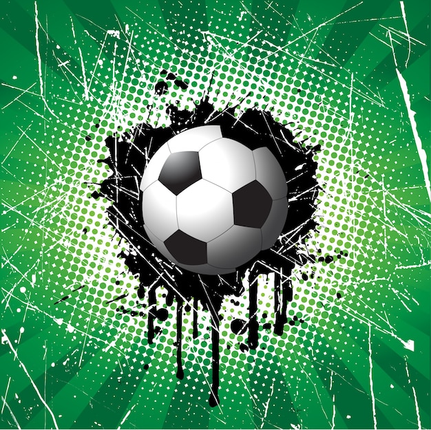 Gratis Vector voetbal op grunge stijl achtergrond