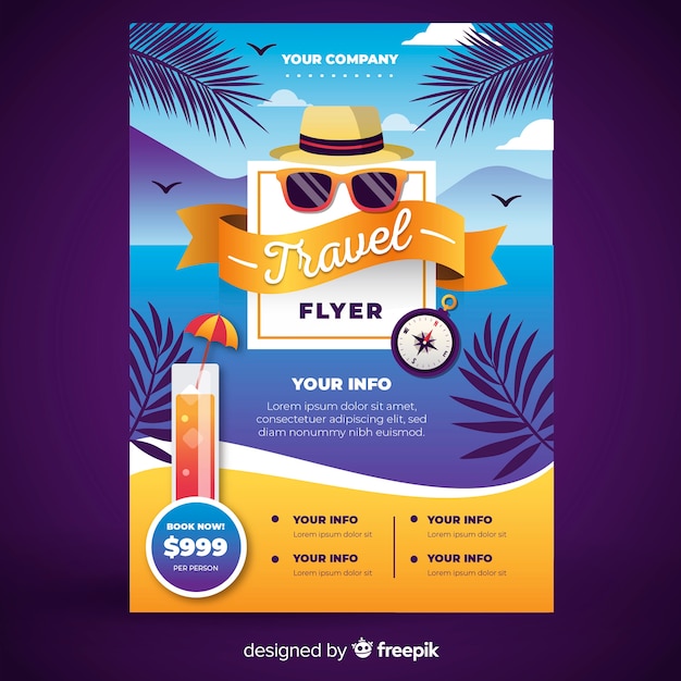 Gratis Vector vorm van reisflyer