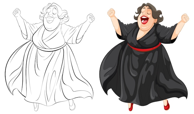 Gratis Vector vreugdevolle vrouw viert levensillustratie