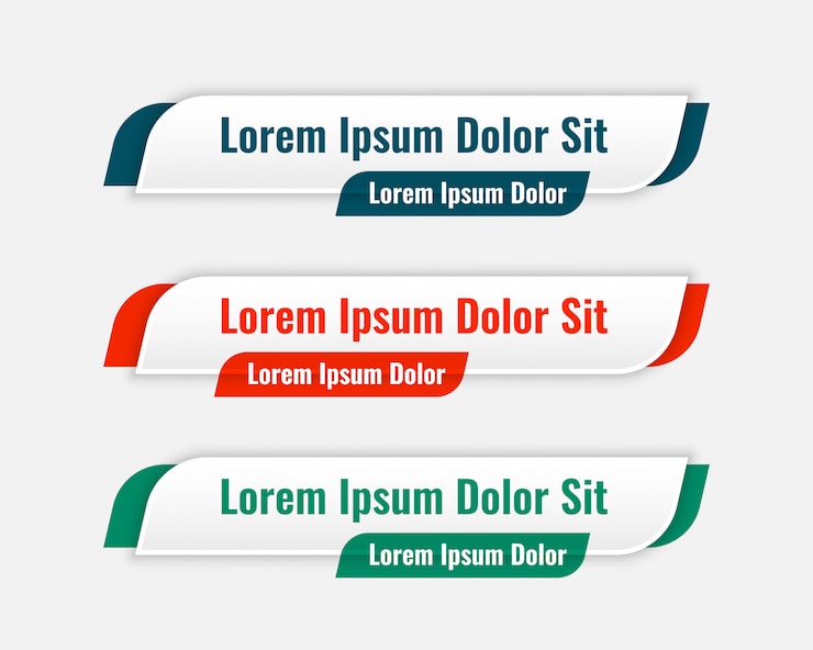 Gratis Vector web onderste derde banners sjabloon set