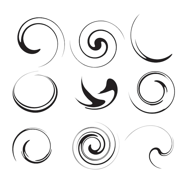 Gratis Vector wervelborstels lijn vectorillustratie