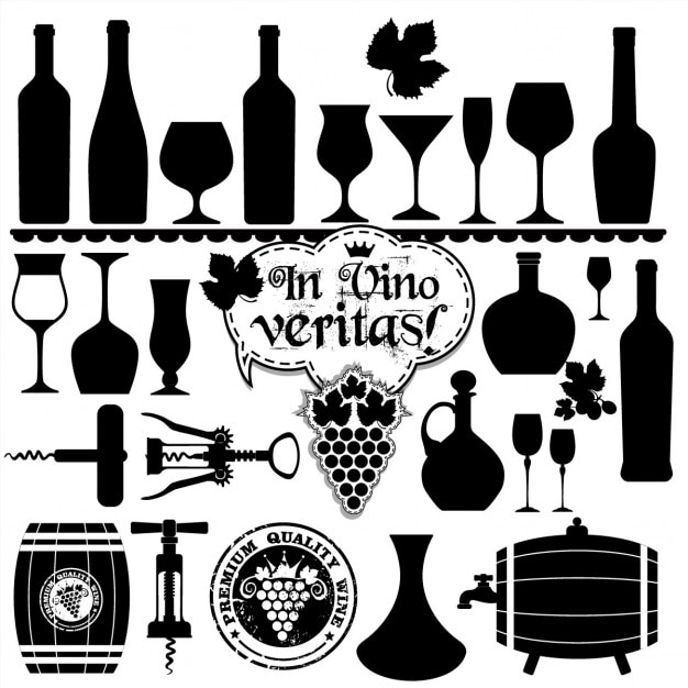 Gratis Vector wijn set design element
