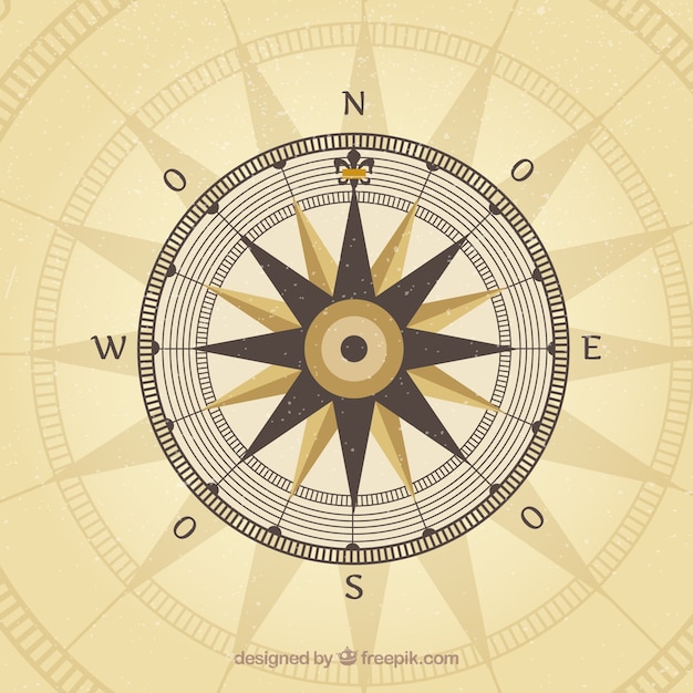 Gratis Vector windroos vintage ontwerp