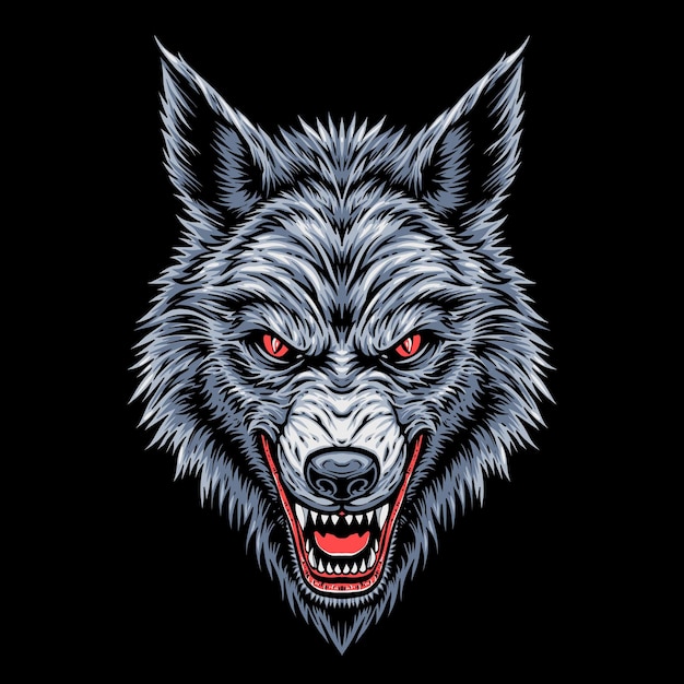 Gratis Vector wolf head logo ontwerp illustratie