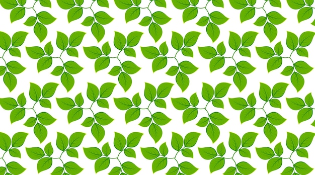 Gratis Vector zich herhalende groene bladeren op een wit oppervlak