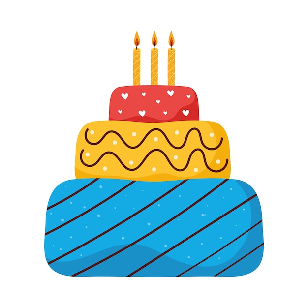 Gratis Vector zoete verjaardagstaart